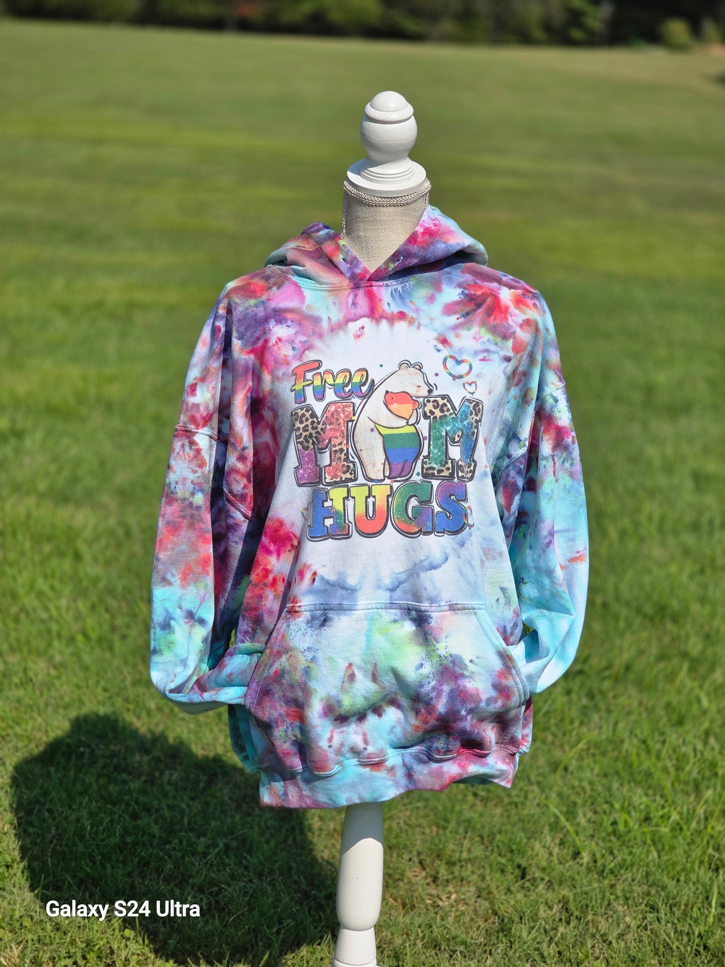 Rainbow Tie-Dye Free Mom Hugs Hoodie