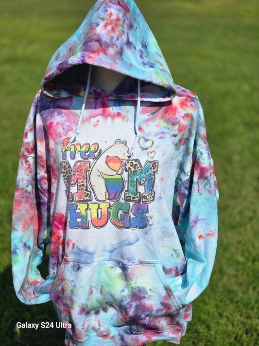 Rainbow Tie-Dye Free Mom Hugs Hoodie