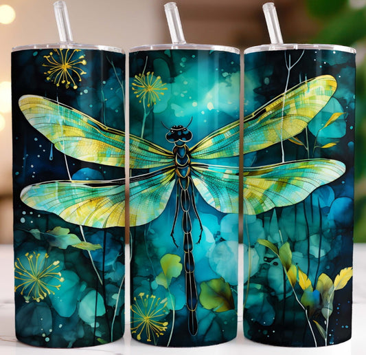 Watercolor Dragonfly 20oz Stainless Steel Tumbler