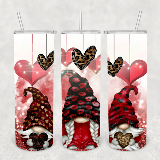 Valentine's Day Gnomes with Hearts 20oz Tumbler