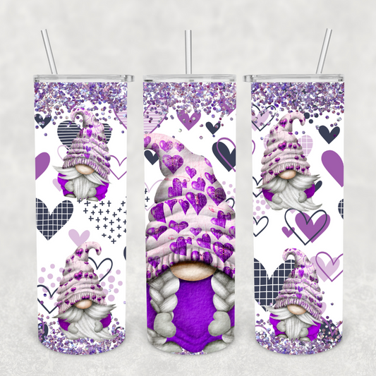 Valentine's Purple Gnomes 20oz Tumbler